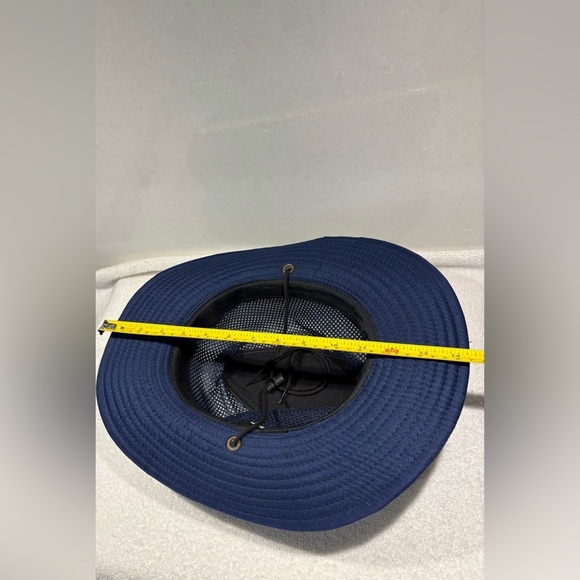 Navy Blue Yafeng Navy Mesh Unisex Cowboy Hat with Chin Strap - Picture 10 of 10